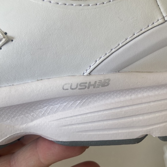 Newer New Balance Leather all white walking shoes *Repaired* Sz 11 - Picture 10 of 11